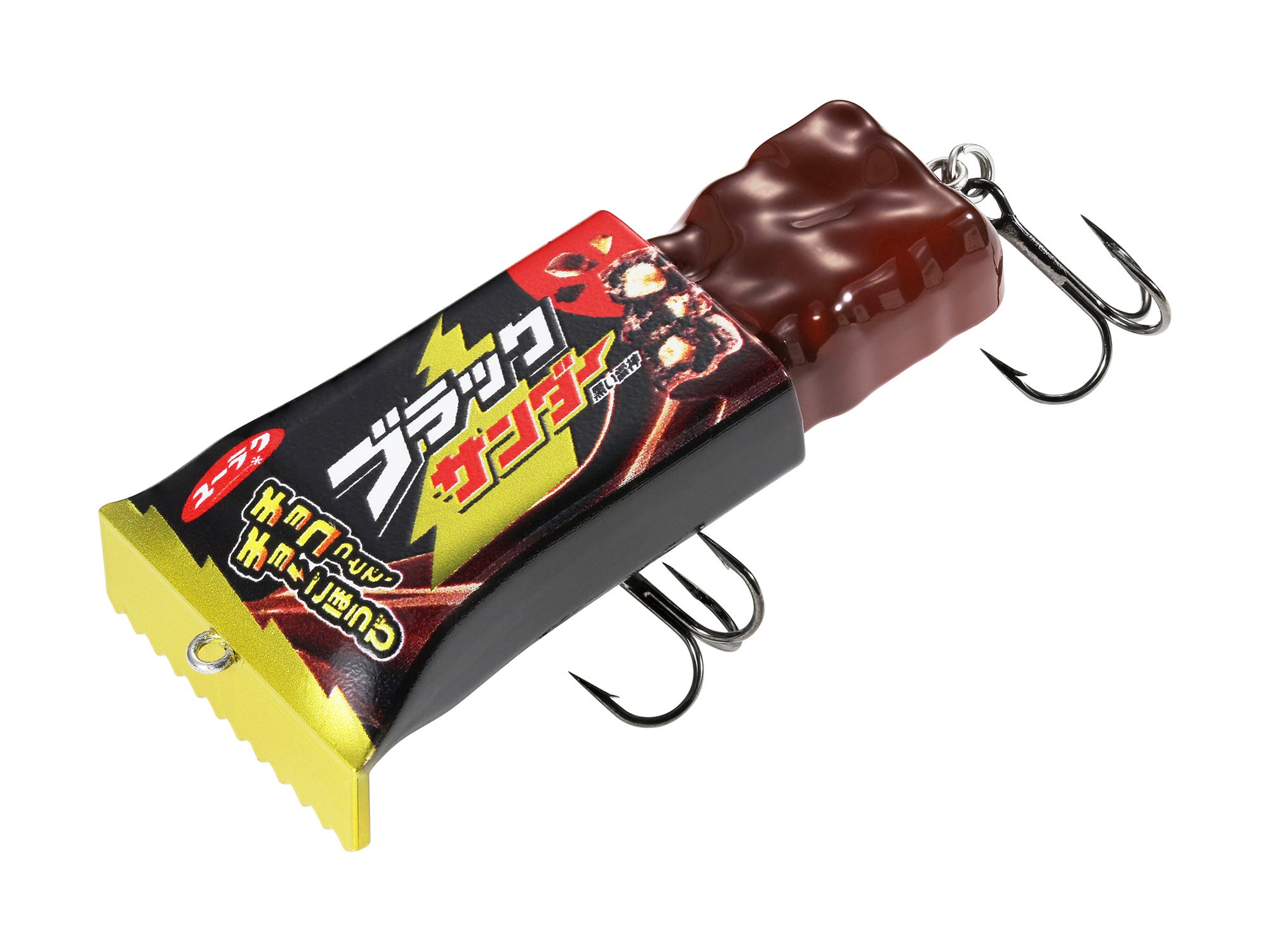 メーカー配布の新デザイン版の製品画像。菓子の形を模した針付きの釣具で、食品ではありません。